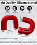 Chevy Silverado Tow Hook Covers Custom Fit Red Hitch Cover For 2020 2021 2022 2023 2024 2025 2026 2500 And 3500 HD Trucks Trailer Hitch Cap Easy Install Durable ABS Plastic Silverado Accessories shown in red silicone with size dimensions.