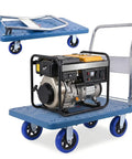 Heavy Duty Foldable Push Cart Dolly, 660 Lbs Moving Platform Truck with a generator on a smooth rolling swivel wheel base.