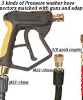 X-887 High Pressure Washer Gun With Foam Cannon Kit, 3 kinds of hose connectors, easy grip handle, brass quick coupler