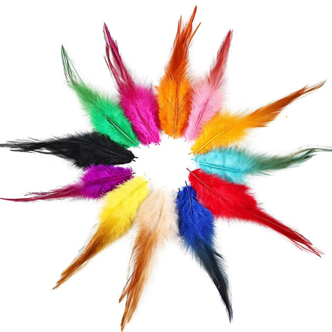120 Pcs 5 To 7 Inch Rooster Saddle Feathers Bulk For Crafts And DIY Projects, Wedding Decor, Dream Catcher Supplies, 12 color mix