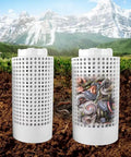 Underground Worm Compost Bin For Gardens And Home Use With 110 160 Hole Design, 2 Gallon Capacity showing worms inside bin