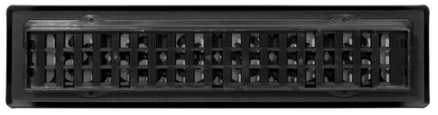 Scroll Design Floor Register 2x14 Textured Black Steel Vent Cover With Easy Drop In Install No Tools Required Durable Powder Coated Finish And Recycled High Impact Polystyrene Damper Box For Smooth Quiet Air Control