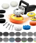 3 Inch Wet Dry Sanding Discs Polishing Kit, 154 Pcs, with dual action drill, wool, foam pads, metal shanks visible
