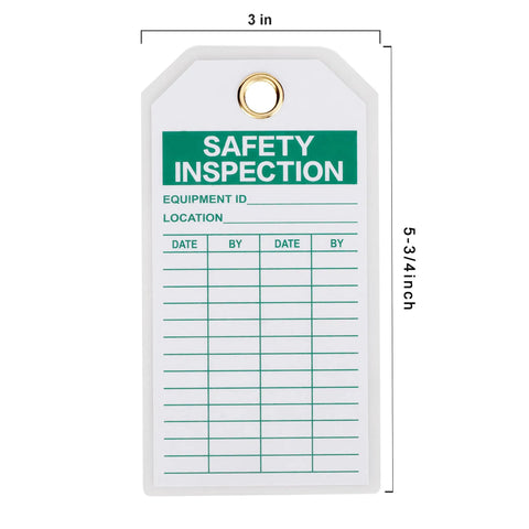 No Sweat Heavy Duty Safety Inspection Tags Built Tough For Daily Grind Easy To Mark Waterproof Polyester Accident Prevention Labels Resistant To Grease With Solid Eyelets Pack Of Twenty Five