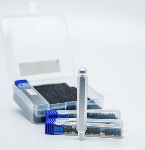Transfer Screw Set With Solid Handle And Plastic Box, 25 Pieces Covering 1/4-20, 5/16-18, 3/8-16, And 7/16-14 Screws displayed