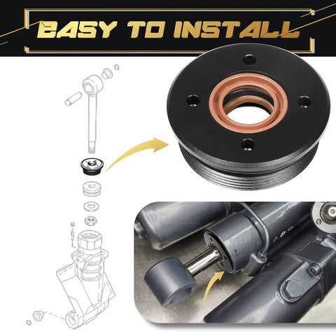 Diagram and close-up of Tilt Cap And Gland With Seals For Large V6 Outboard Tilt Cylinder End Cap 61A-43811-00-00 1996-2018