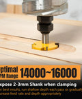 Top Tier Cnc Router Bit For Slab Flattening And Heavy Lumber Surfacing, Half Inch Shank Two Inch Diameter, engaging in wood milling.