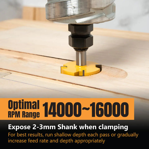 Top Tier Cnc Router Bit For Slab Flattening And Heavy Lumber Surfacing, Half Inch Shank Two Inch Diameter, engaging in wood milling.