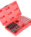 Pro Grade Glow Plug Thread Repair Kit 33 Piece Steel Set With M8x1 M10x1 M10x1.25 M12x1 M12x1.25 M14x1 Taps Insert Drivers Guide Pins