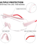 Over Glasses Anti Fog Safety Goggles For Men And Women With Adjustable Frame Pink Protective Eyewear detail shot