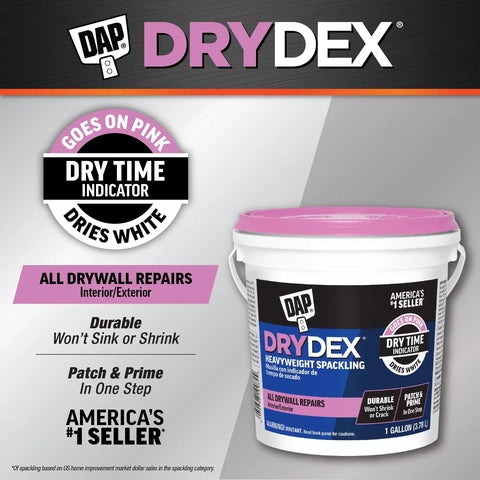 Spackling Compound That Goes On Pink And Dries White No Priming Will Not Sink Or Shrink Quick Dry Time Indicator 1 Gallon
