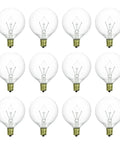 Clear G16 5 Globe Light Bulb 25W 120V Dimmable E12 Candelabra Base For Chandeliers Vanity Mirrors Wall Sconces Sign Displays 180 Lumens Type G Shape 2600K Soft White Decorative Mood Lighting 12 Pack