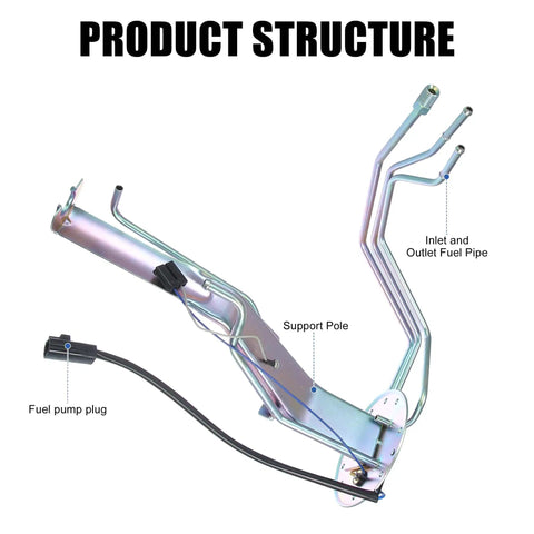 Fuel Pump Sender Assembly For Toyota Pickup Base DLX 2.4L 3.0L 1992 1995 With Square Connector showing structure and components.