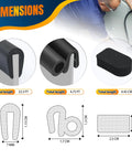 Basement door weatherstrip kit for Bilco doors; black foam gaskets: U-shaped, rolled bulb, and rectangular cap seal pad.