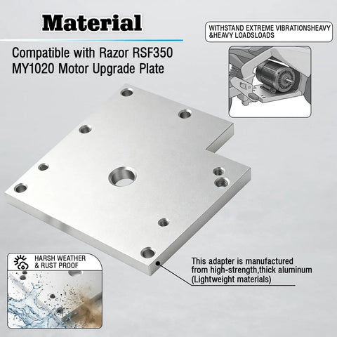 Motor Mount Adapter Plate For Razor RSF350 Electric Bike Models MY1020 Motor Upgrade Plate For E Moto Modification No Drill Bolt On Installation Easy Fit Durable Mount Frame Compatible Upgrade
