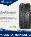 Front Turf Tires 15x6.00-6 For Lawn Mower And Riding Tractor Tubeless 4 Ply With 570 Lb Capacity Set Of 2 Unique Pattern Design