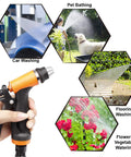 Go To Portable Smart Electric Pressure Washer Pump Kit 100W 160 PSI 12V DC Auto Start Stop With 21.3 Ft PVC Hose in use for various tasks