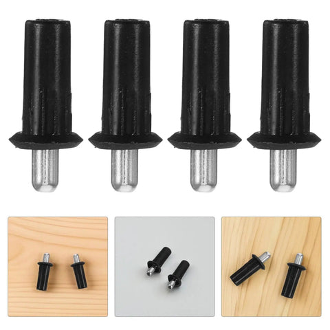 20 Pack Spring Loaded Cabinet Door Repair Pins Kit For Shutters And Hinges, Durable Plastic And Metal Construction, Quiet Operation, No Fuss Installation, Easy Fit For Furniture Hardware, Long Lasting Replacement Pins black spring-loaded pins on wood surfaces
