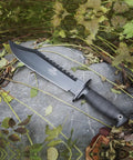 15 Inch Survival Knife With Sharpener And Fire Starter Fixed Blade Bushcraft Knife Razor Sharp Clip Point Stainless Steel Build