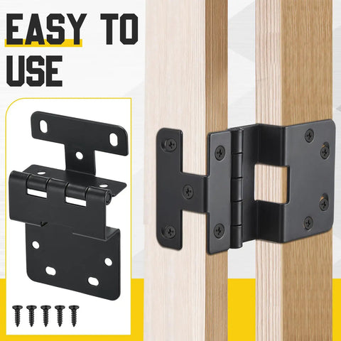 2 Pack Five Knuckle Door Hinges For Three Quarter Inch Doors, 270 Degree Institutional Hinge, Black Powder Finish in use