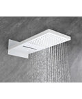 Wall Mounted Waterfall Shower System with Hand Shower featuring a large white rainfall head and flowing water.
