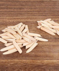 Pro Grade Pine Wood Pocket Hole Plugs Kit, 50pcs Wood Screw Plugs shown on wooden surface, oblique design, solid pine wood