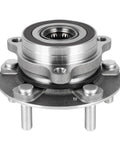 Front Wheel Bearing And Hub Assembly For 2017 To 2023 Hyundai Elantra, 2019 To 2021 Veloster N, 2017 To 2022 Hyundai Ioniq, 2019 To 2022 Kia Forte, And 2017 To 2022 Kia Niro With ABS, 5 Lug Replacement For A Smooth Ready To Roll Ride. Metal hub with three visible bolts part for smooth ride.