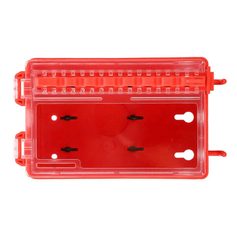 Portable Wall Mount Group Lock Box For Lockout Tagout, 8 Hole Key Station With 6 Inside And 2 Outside Hooks, Transparent Panel, Durable ABS Safety Lockbox