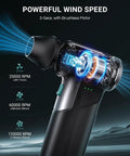 Beast 110000 RPM Cordless Air Duster with 3 Gear Turbo Power showcasing powerful wind speed and brushless motor.