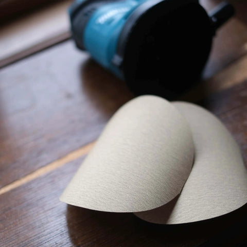 80 Grit Pro Grade Quick Change Sanding Discs Roll 6 Inch Round Aluminum Oxide Sticky Back Sandpaper set near sander