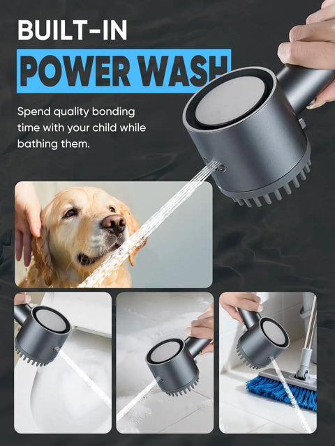 Ion Drops Filtered Shower Head With Handheld, High Pressure Five Spray Modes, Built In Filter Power Wash, Water Saving