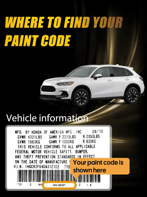 Honda vehicle with paint code label shown for Modern Steel Metallic Touch Up Paint Kit For Honda Cars With Exact Match Color Pen Quick And Easy Scratch Repair For Chips Peeling And Fading Automotive Paint Tool To Restore Your Vehicle Finish