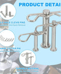 R Shaped Spring Cotter Pin Clevis Clip M5x30mm Stainless 304 Steel detail view with single hole pins