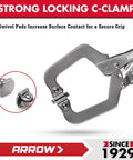 Six Inch C Clamp Locking Pliers With Swivel Pads For Welding And Woodworking Through Hole Adjustment And One Handed Release Trigger Boss Grade Heavy Duty Clamp Tool For Metalworking And Woodworking, close-up