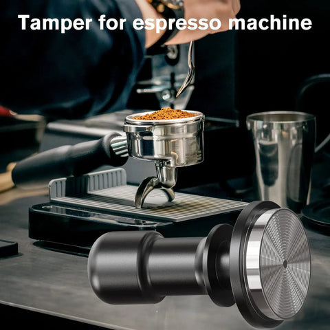 53mm Espresso Tamper With Auto Calibrated 30 LB Spring Loaded Stainless Steel Ground Tamper For Barista Home Coffee Accessories