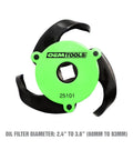 Beefy 3 Jaw Magnetic Oil Filter Wrench for Tight Spaces Heavy Duty Oil Filter Remover Fits 2.4 to 3.6 Inch Filters Top View