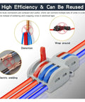 Secure Push Wire Connector Terminal Block Kit For Fast Splicing No Tools Needed Flame Retardant Housing Fits Tight Spaces Copper Conductors Corrosion Resistant Easy Strip In Design Saves You Plenty Of Time And Effort, reusable lever connector for 3 wires