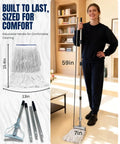 Built Tough 59 Inch Commercial String Mop System with 7 inch metal frame and adjustable handle for comfortable cleaning.