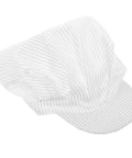 White Anti Static Breathable Hair Cap Snug Non Slip Fit For Electronics Factories And Food Processing Cleanrooms lightweight headgear side view.