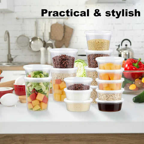 60 Pack Heavy Duty Plastic Deli Containers With Snap Secure Airtight Lids, Disposable Meal Prep Storage For Daily Grind And Streamlined Organization, Keep Food Fresh With Zero Drama