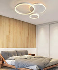 Dimmable 3 Ring Ceiling Light With Remote Control, Adjustable 3000K-6000K Color Temperature, 54W 5400lm LED Fixture in bedroom