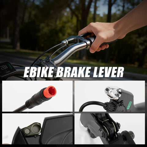 22Mm Ebike Brake Lever for Left and Right on 22Mm Handlebar With Two-Wire Waterproof Connector and 12Cm Cable Replacement Parts for Q20 I9