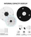 Junction Box Mount For Ubiquiti Unifi Dome Turret And Bullet Cameras G3 G4 G5 G6 AI Pro, white metal, hidden cable management, screws included.