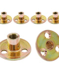 12 Pack 3/8-16 Carbon Steel T Nuts With Round Base Plate Flange Insert And Female Thread For Furniture Hardware Mounting