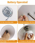Set Of Two Battery Operated Wall Sconces With Remote Control step-by-step installation guide, showing parts and assembly