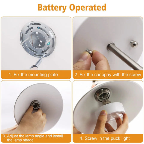 Set Of Two Battery Operated Wall Sconces With Remote Control step-by-step installation guide, showing parts and assembly