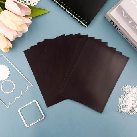 10 Flexible Black Rubber Magnetic Sheets, 0.5mm Thick, Single Sided, 6.9x5 Inches for Metal Dies Storage and Crafting