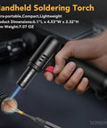 Butane Torch Lighter With Visible Fuel Window Refillable Soldering Torch With Adjustable Flame For Welding Resin Art And Industrial DIY Projects Easy One Handed Operation