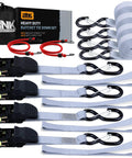 Heavy Duty Ratchet Tie Down Straps Set With 1650Lb Break Strength for UTV Truck Dirt Bike Motorcycle and Trailer Secure Cargo