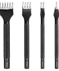 Pro Grade Leather Craft Tools Set With Diamond Stitch Punches 4mm Prongs Inner Teeth Tapered Design For Smooth Labor Saving Punching And Durable High Carbon Steel Build